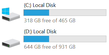 Drive Letters First - File Explorer showing drive letters before labels
