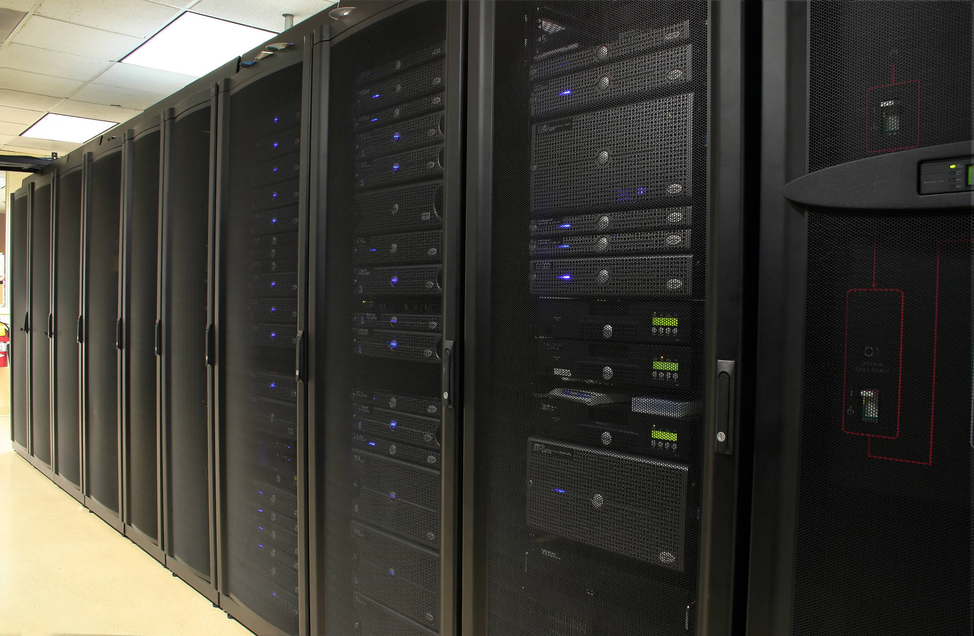 Secure server cabinets in a data centre
